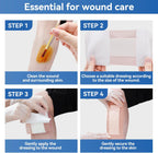 Silicone Super Absorbent Wound Dressing - 4"×8" Large Absorbant Bandages with Adhesive Borders, FSA HSA Eligible, Wound Care Dressings for Bed Sores Leg Ulcers