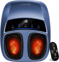Foot Massager with Heat for Neuropathy and Plantar Fasciitis Relief | Deep Kneading FSA Eligible HSA Shiatsu feet massager, Multi-Level Modes, Remote Control, Self Care Gift for Mom Dad,Size 14