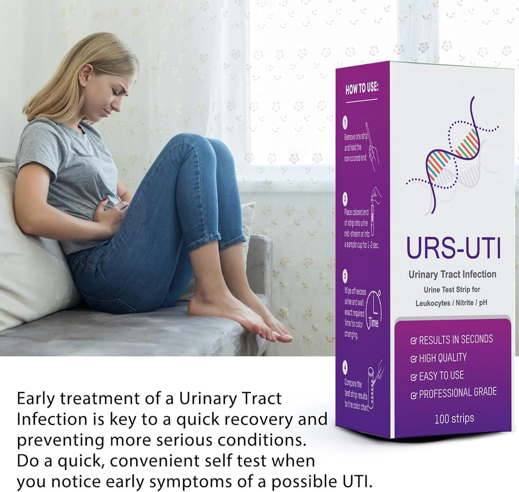 Uti Test Strips,100 Strips 3-in-1 Urinary Home Testing Kit, Fast And Accurately Reads Leukocytes, Nitrites, PH, Simple at Home Urine Test Strips
