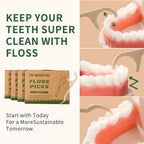 Floss Picks Dental Flossers Biodegradable Wooden Eco Friendly | Compostable Tooth Sticks Grin Glide Tools for Adults Teeth Cleaning