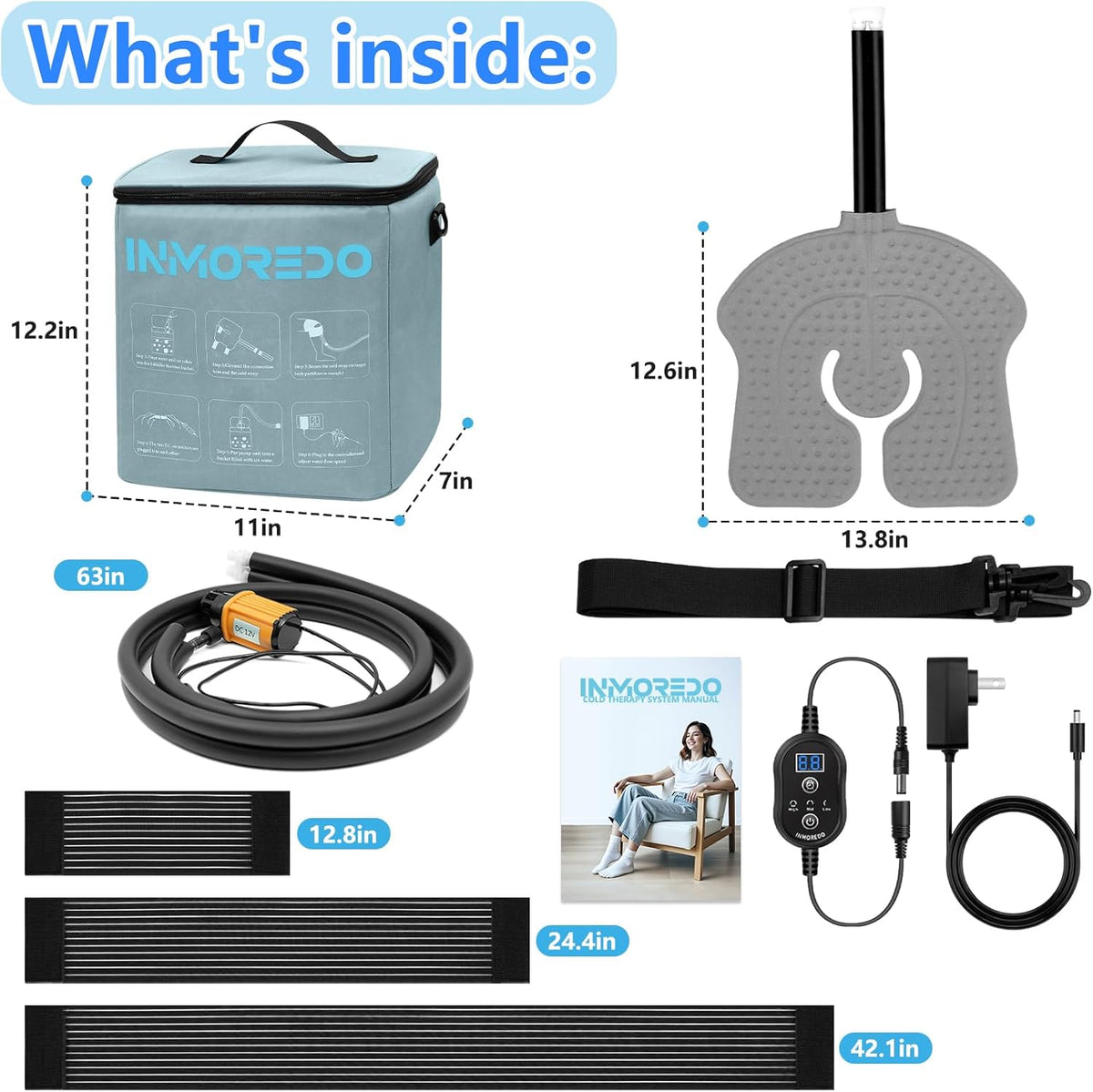 Cold Therapy Machine, Programmable Ice Therapy Machine for Knee After Surgery, Knee Replacement Recovery, Cryotherapy Pain Relief System, Compression Pad for Shoulder, Arm, Hip, Ankle