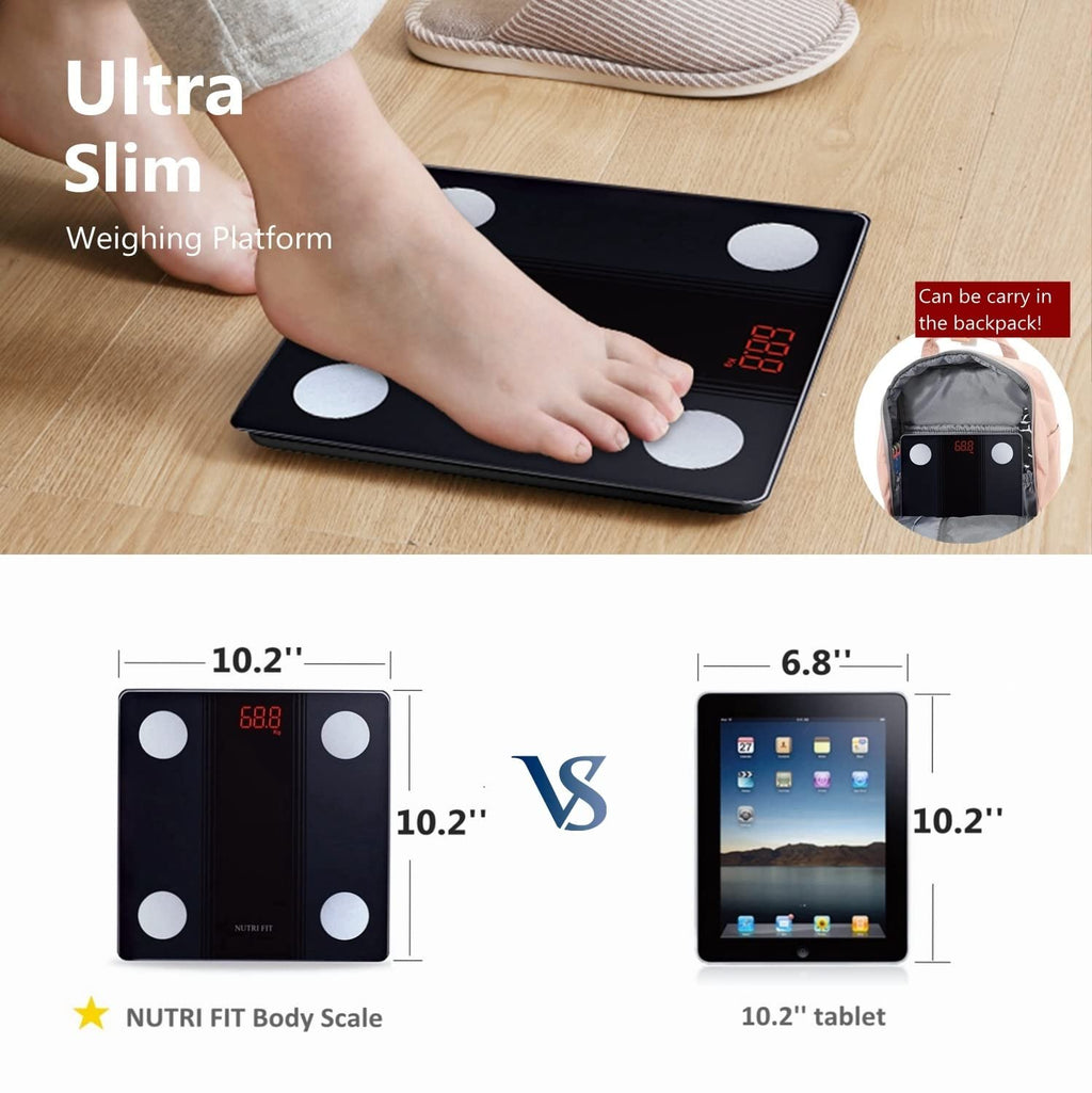 NUTRI FIT Bathroom Scale Smart Digital Bluetooth Scales for Body Weight