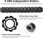Muscle Roller Massage Roller Stick- Deep Tissue Fascia Blaster for Myofascial Pain Relief, Lymphatic Drainage & Body Sculpting, Handheld Physical Therapy & Recovery Tool (Gray Black-)
