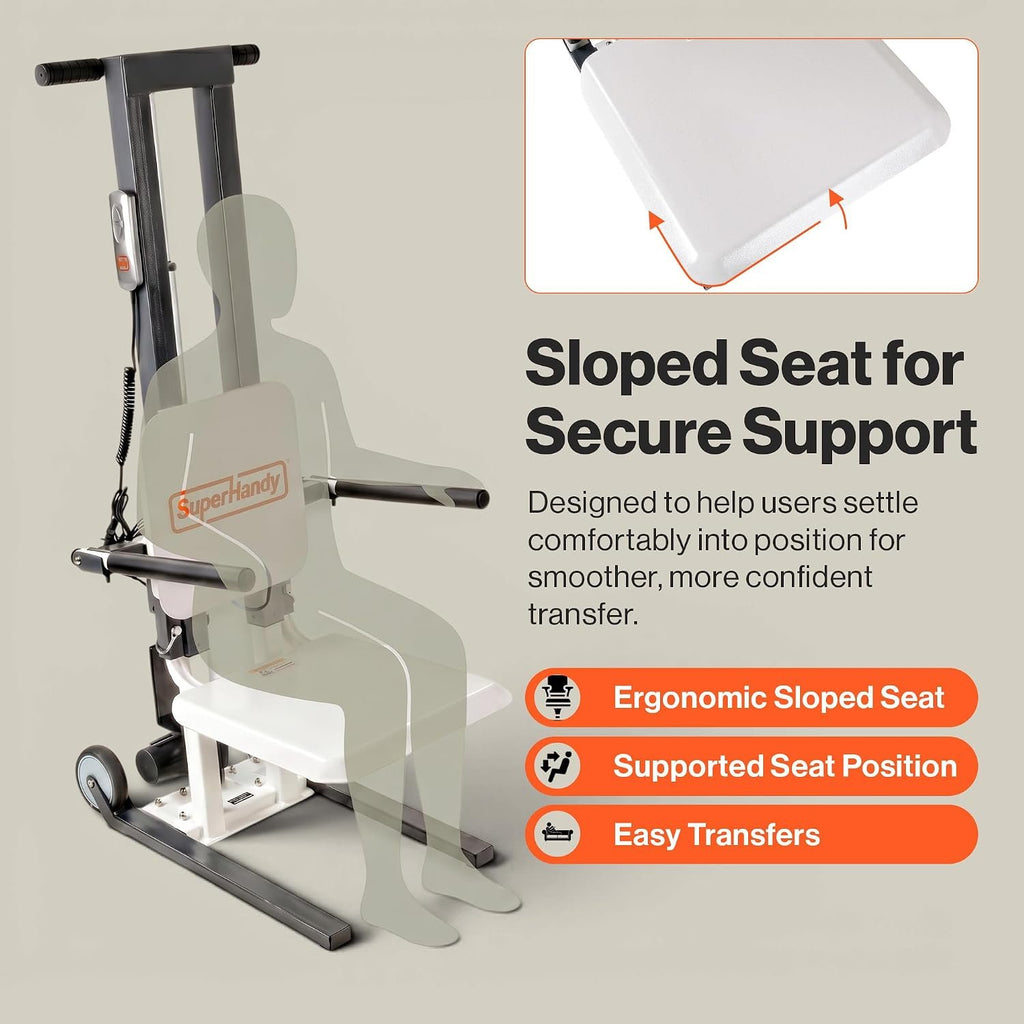 SuperHandy Electric Floor Lift, 500 Lbs Capacity, Portable Design | Portable patient lift helps raise users from floor to standing; built for rated specs and capacity; Home Care