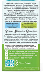 Health & Her Menopause Supplements for Women - Multi-Nutrient Support, Menopause Vitamins for Energy, Bones, Muscles, Skin & Hair, Vegan, Gluten-Free, Non GMO (60ct - 1 Month)
