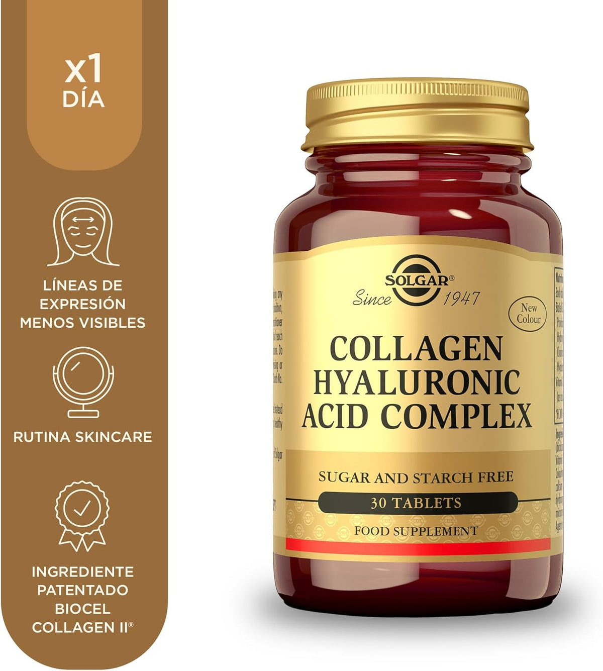 Solgar | Hyaluronic Acid Complex | Aging Prevention | Repair Dehydrated and Dehydrated Skin | Contains Vitamin C | 30 Tablets
