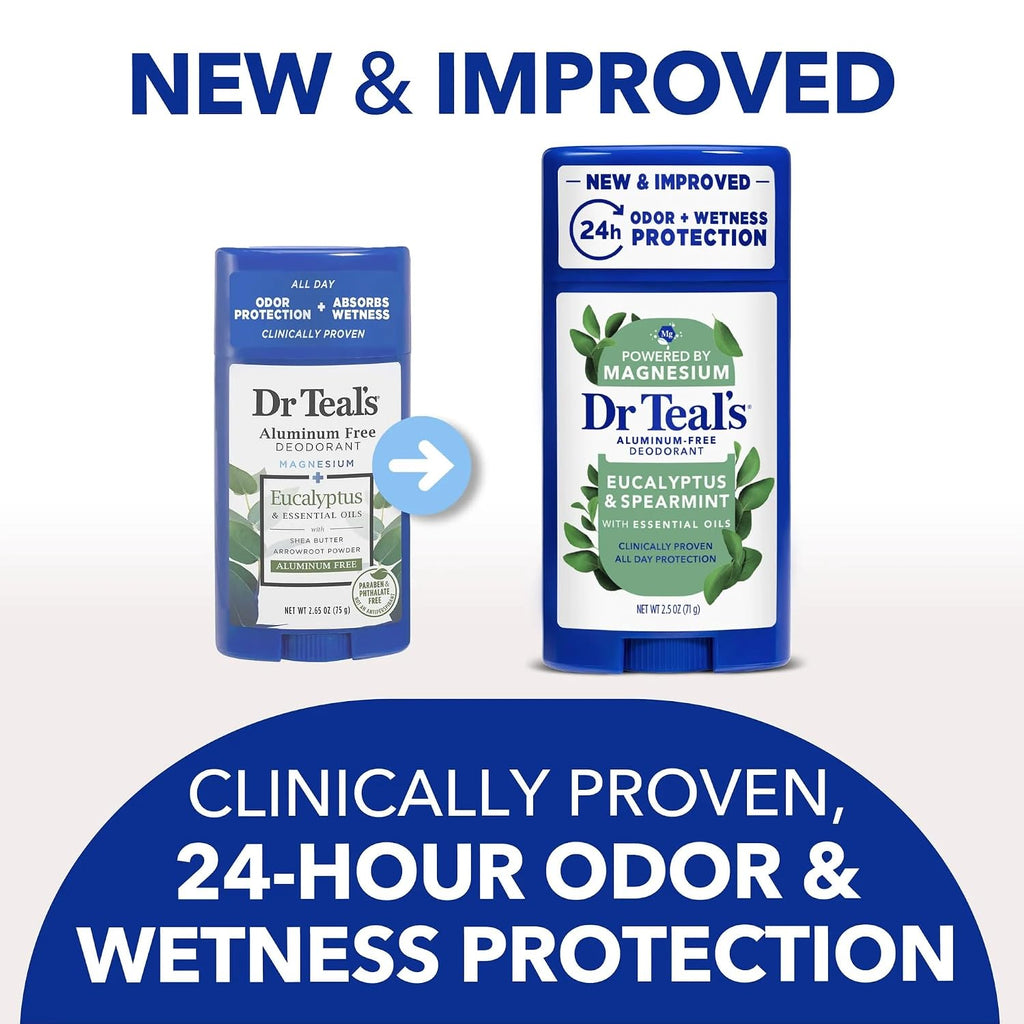 Dr. Teals Eucalyptus Deodorant Gift Set (2 Pack, 2.5oz Ea.) - Eucalyptus Essential Oils with Shea Butter & Arrowroot Powder - Aluminum, Paraben, & Phthalate Free - Dermatologist Tested