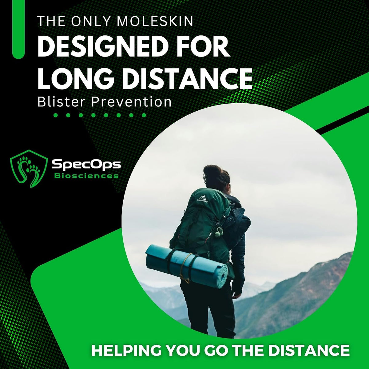 SpecOps Biosciences Ultra-Thin Moleskin for Blister Prevention, 60 Strips