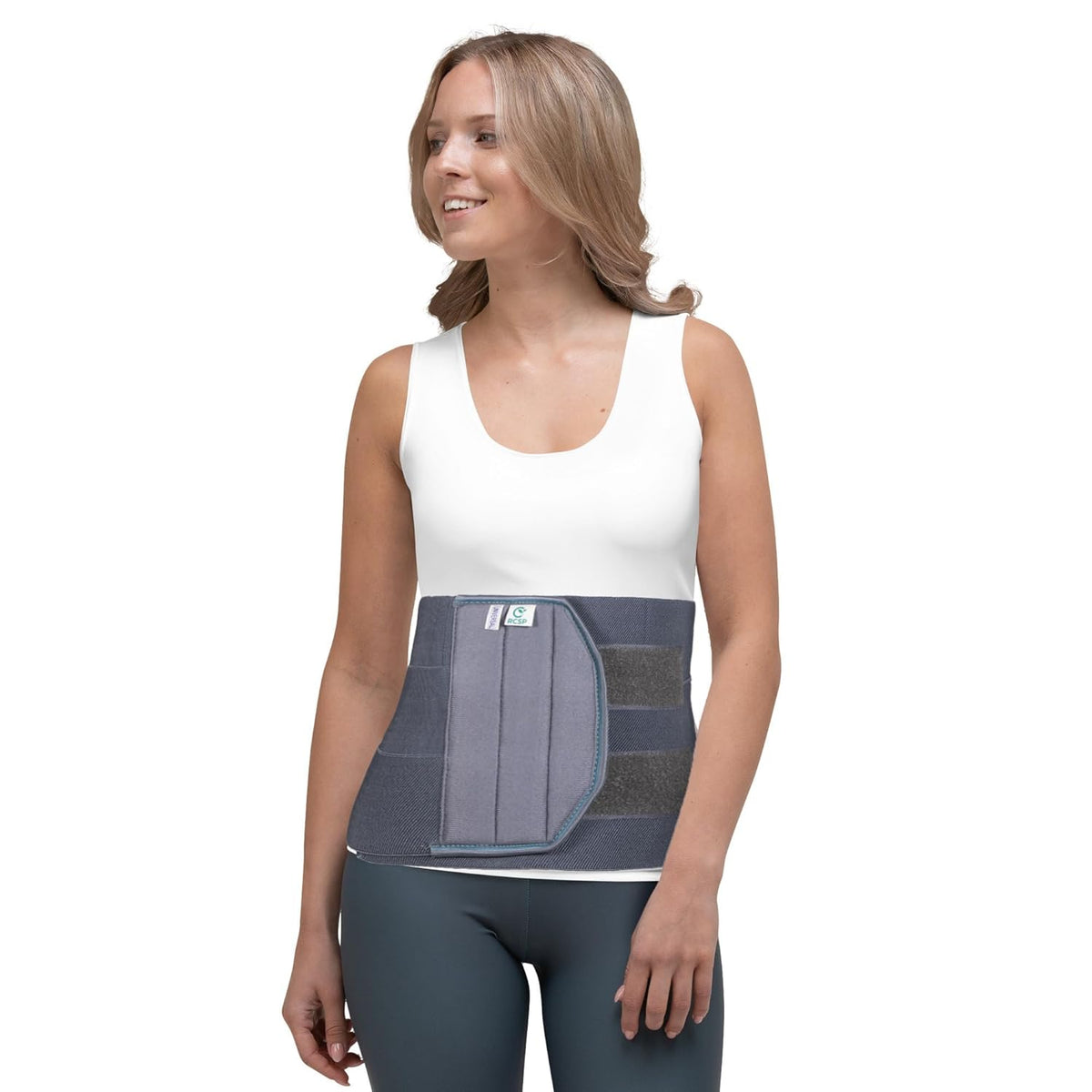 RCSP Abdominal Support Belt for Post-Surgery Recovery Adjustable Abdominal Brace for Injury Recovery and Support Comfortable Post-Surgical Abdominal Binder for Women and Men S to XL(26-42) Inch (Grey)