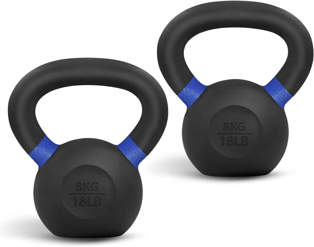 Yes4All Powder Coated Cast Iron Kettlebell, Single Deep Blue, 40 KG / 88 LB