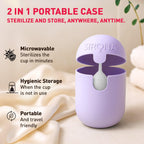 Sirona Reusable Menstrual Cup for Women (Small) with Microwaveable Sterilizer (1 Cup + 1 Sterilizer) | FDA Approved | 100% Medical Grade Silicone | Rash Free & Leak-Proof Protection for 8-10 Hours