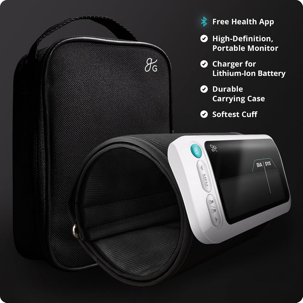 Greater Goods Bluetooth Blood Pressure Monitor with Automatic Upper Arm Cuff, App-Enabled for iOS and Android
