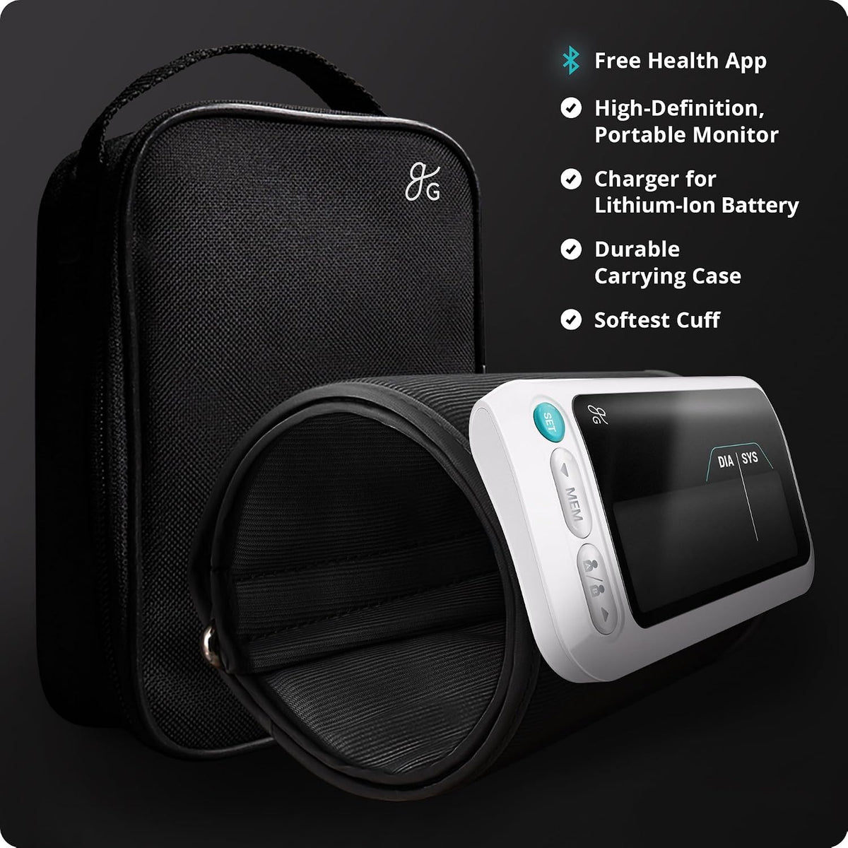 Greater Goods Bluetooth Blood Pressure Monitor with Automatic Upper Arm Cuff, App-Enabled for iOS and Android