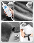 RENPHO Heating Pad for Back, Gift for Women & Men, FSA Eligible HSA | Fits for Neck & Shoulders, 6 Heat Levels, Weighted for Snug Fit, ETL Certified, Birthday Gift for Mom & Dad, 24 x 33", Gray