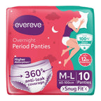 Evereve Period Panty For Girls & Women, (M-L), 10 Pcs, 360 Degree Coverage, 0% Leaks, High Absorbency For Heavy Flow, Maternity Delivery Pads, Postpartum & Overnight Protection, Disposable Panty