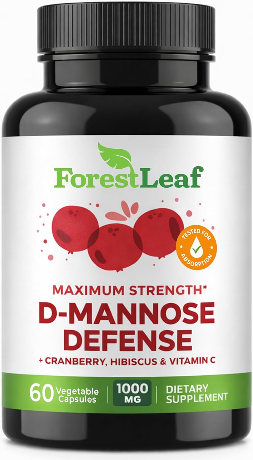 ForestLeaf D Mannose 1000mg - D-Mannose Dietary Supplements Organic 60 capsules
