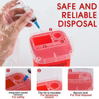 1 Quart (3-Pack) Sharps Container for Home Use, Needle Disposal Containers | Biohazard Containers, Syringe Disposal, Small Portable Container for Travel, Professional Sharp Waste Disposal Containers