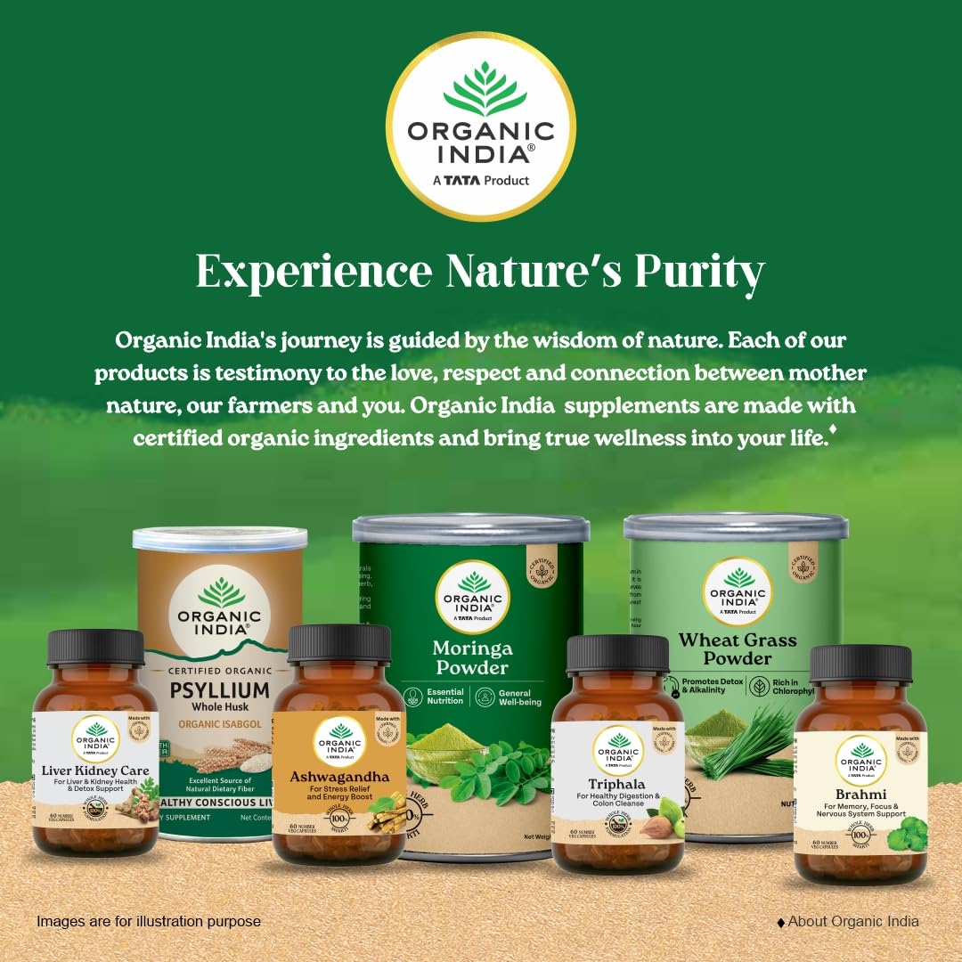 A TATA Product - Organic India Women's Well Being - 60 Veg Capsules, Plant Based Estrogens, Boosts Health & Vitality For Women Of All Ages & Restore Hormonal Balance, GMP & NPOP Certified Organic
