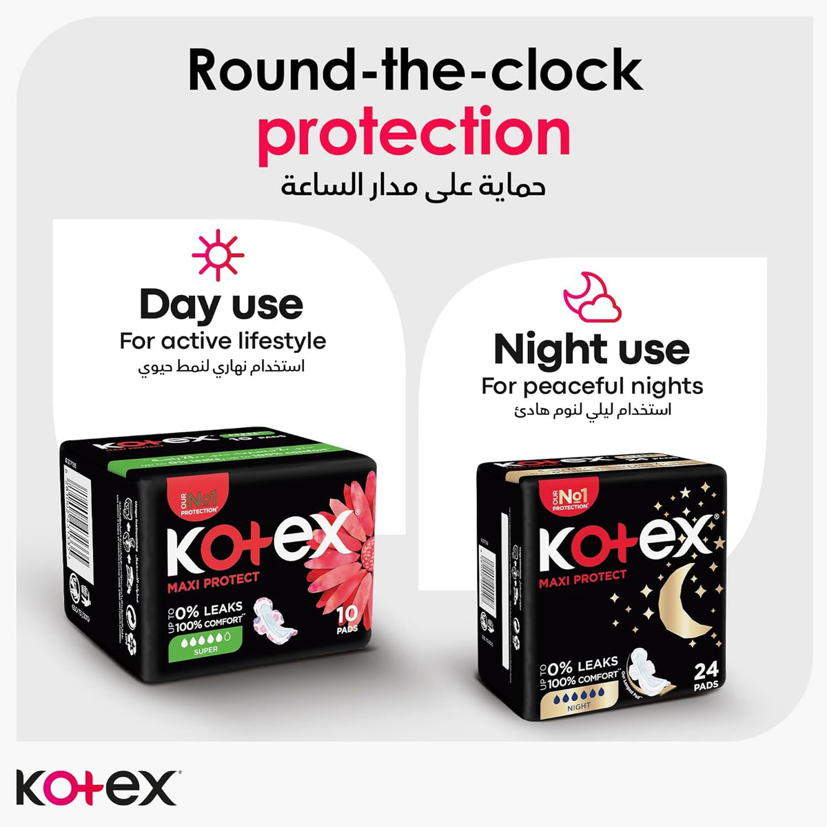Kotex Sanitary Pads With Wings 60 pads