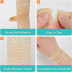 6 Pack,2” x 5 Yards Self Adhesive Bandage Wraps for Sports, Cohesive Bandages,Atheletic Tape for Wrist, Ankle, Hand, Leg,Skin Color,Vet Wrap