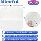 20 Count Hydrocolloid Bandages 2" x 2", Wound Dressing Small Hydrocolloid Gel Bandages for Wounds, Wound Healing Bed Sore Bandage