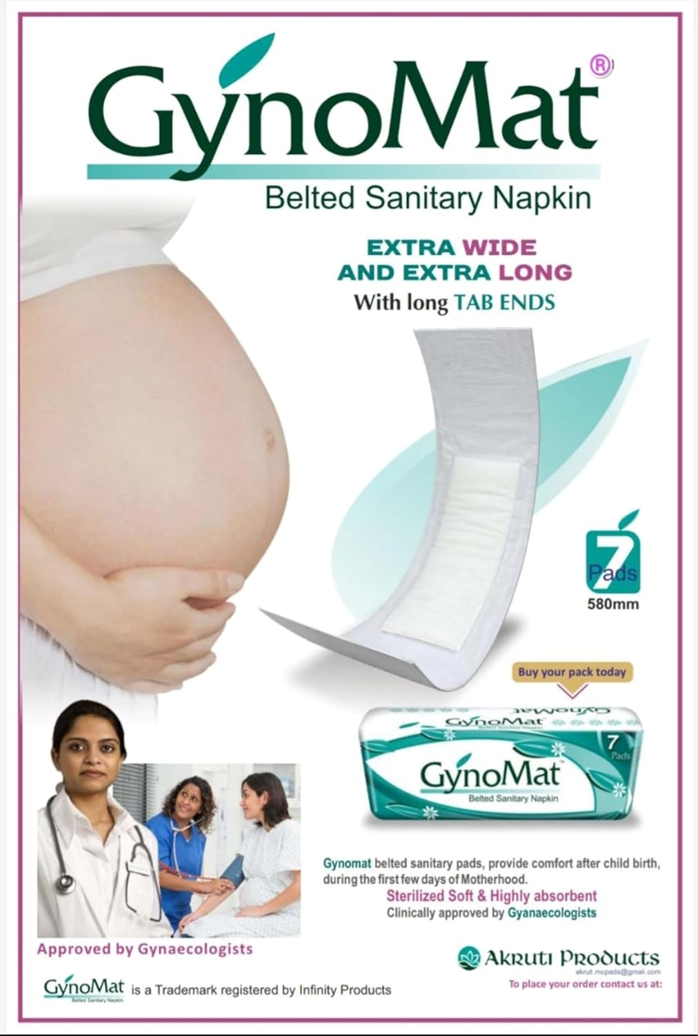 Maternity Pads with adjustable Belt | Extra Absorbent, Postpartum Use | 14 Pads | Pack of 2 Packet | Super Soft Wooden Pulp for Soft & Dryfeel Comfort after Childbirth