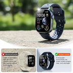 2026 Distance & Pace GPS Running Watch for Runners - Call & Text, AMOLED Large Screen, 50m Waterproof Swimming, Calorie & Step Counter, 2 Bands, Long Battery, for Seniors Men Women（Blue）