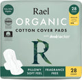 Rael Organic Cotton Cover Sanitary Pads for Women Moderate (Regular, 28 Ct) | Ultra Thin Period Pads with Wings, Regular Absorbency, Unscented, Chlorine Free, Period Essentials, Feminine Care