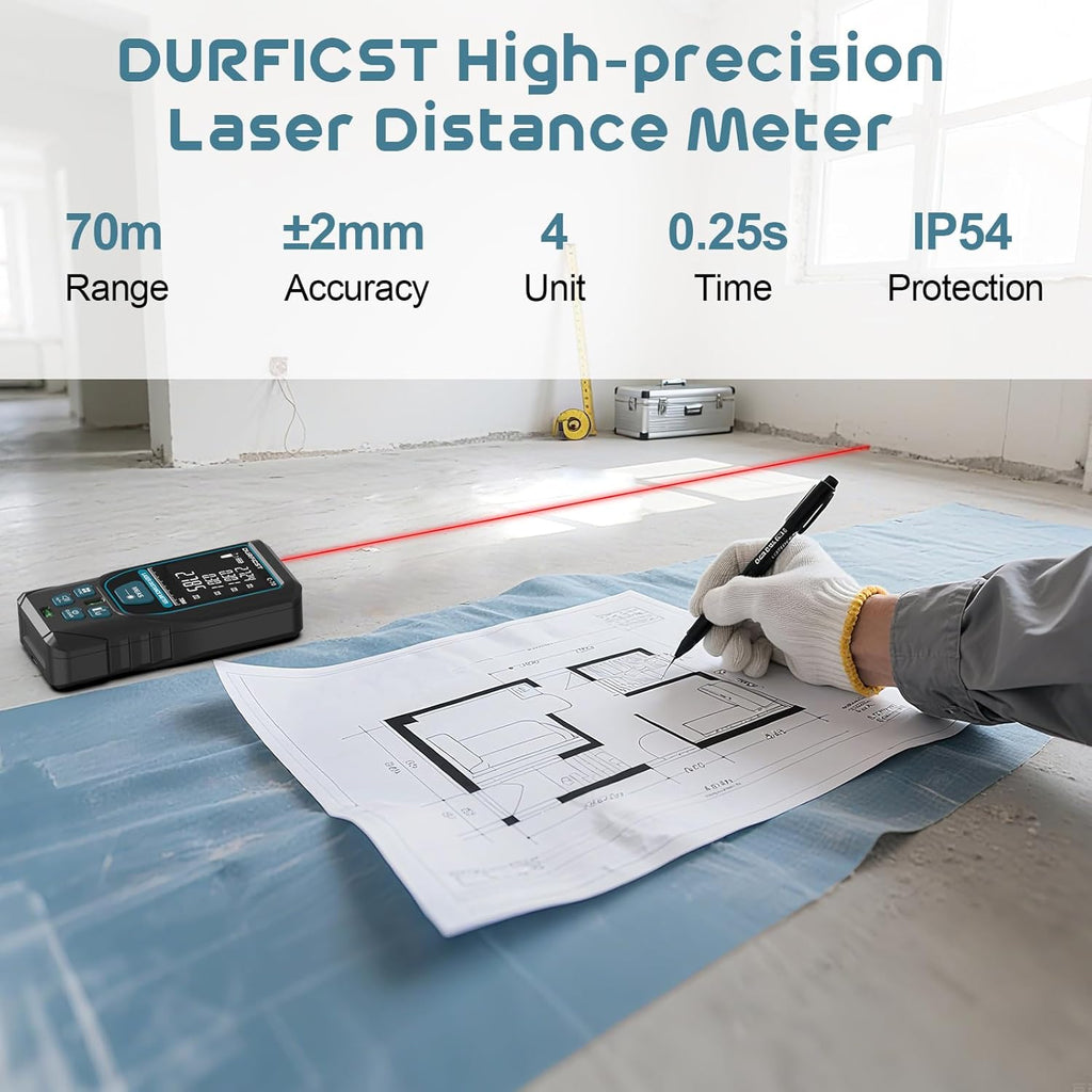 DURFICST Home Test Kit, Hygrometer, Laser Distance Meter and Combination Socket Tester, Humidity Detection, Laser Distance Meter and Socket Tester