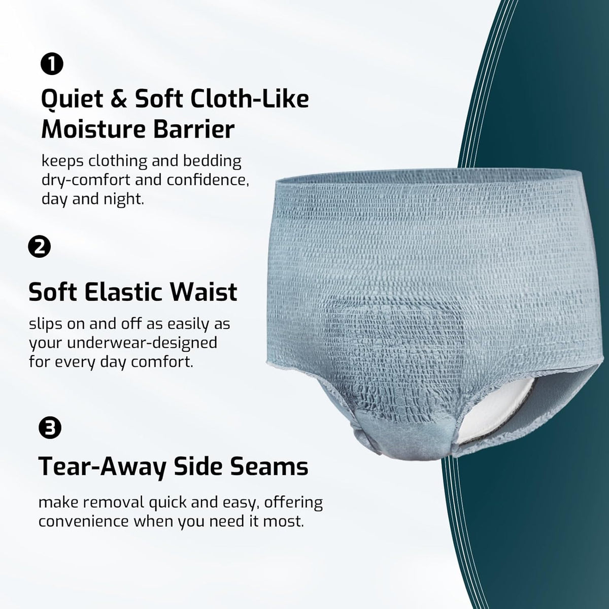 SUNKISS Incontinence Underwear for Men,Daytime Disposable Adult Pull Ups,Mens Protective Briefs with Maximum Absorbency, XLarge, Grey, 14 Count