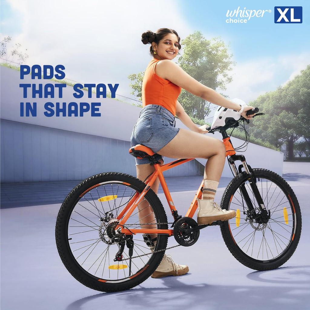 Whisper Choice XL, 6 XL Pads for medium to heavy flow, Gives Up to 100% worry-free protection all day