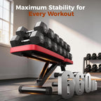 NICEPEOPLE Adjustable Weight Bench for Home Gym, 660LBS Capacity Workout Bench with 8 Backrests for Chest Shoulders Arms, Compact and Foldable Strength Bench for Small Space Apartment Room