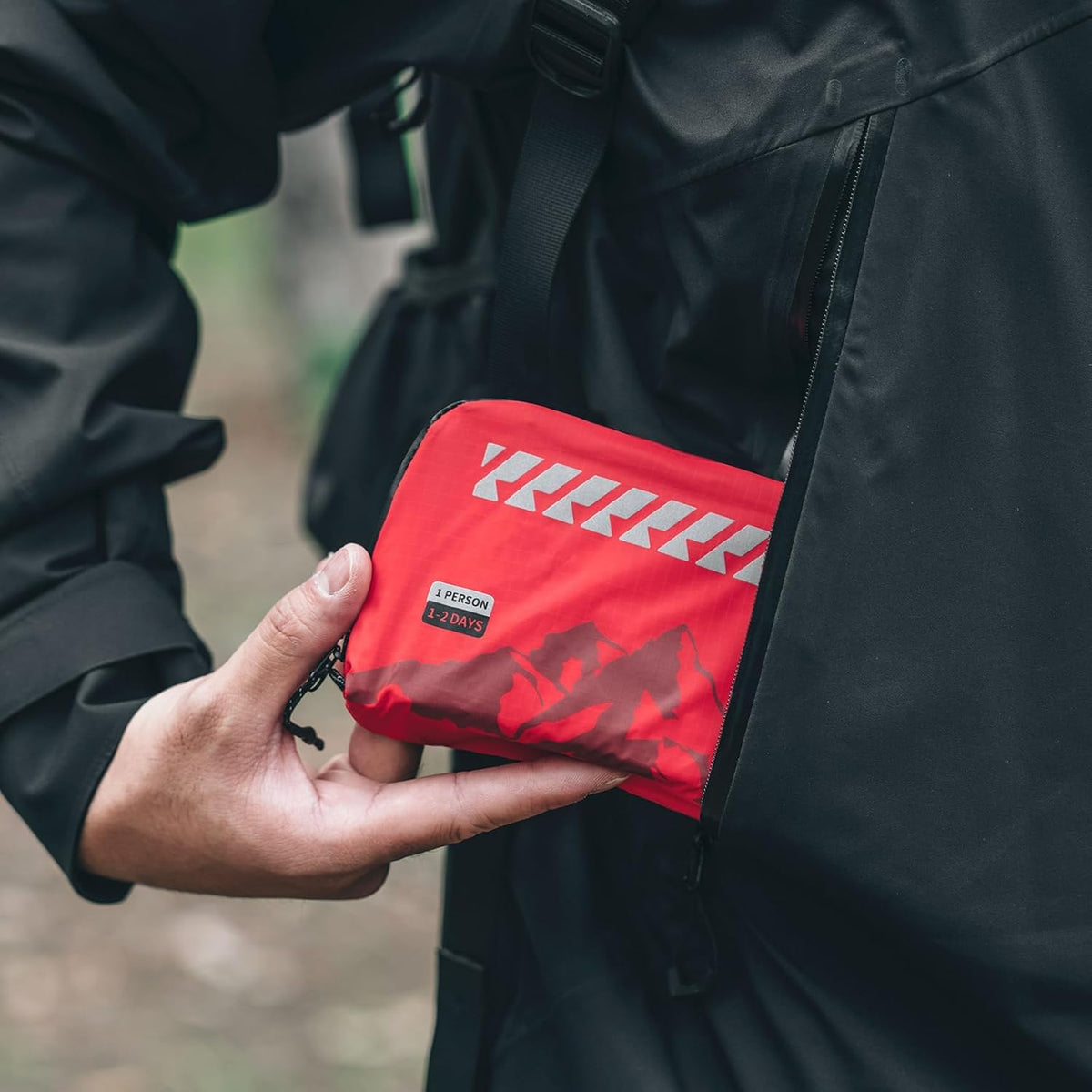 RHINO RESCUE Small Ultralight First Aid Kit, Water-Resistent Medical Kit | Emergency Kit for Hiking, Backpacking, Cycling, Travel, Climbing, Personal Kit for Carry on or Small EDC Sling bag