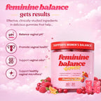 Feminine Balance Gummies for Women – Vaginal Probiotic Gummy Supports Women's Balance and Wellness – Women’s Daily Health Supplement - Raspberry Flavour 60 Gummies 30 Serves