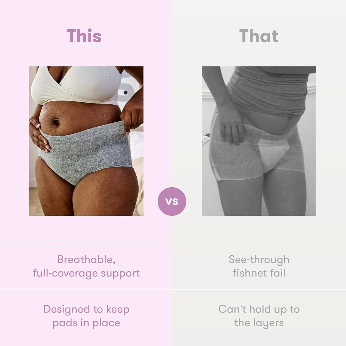 Frida Mom Postpartum Underwear for C-Section Recovery, Disposable High Waist with Stretch Support