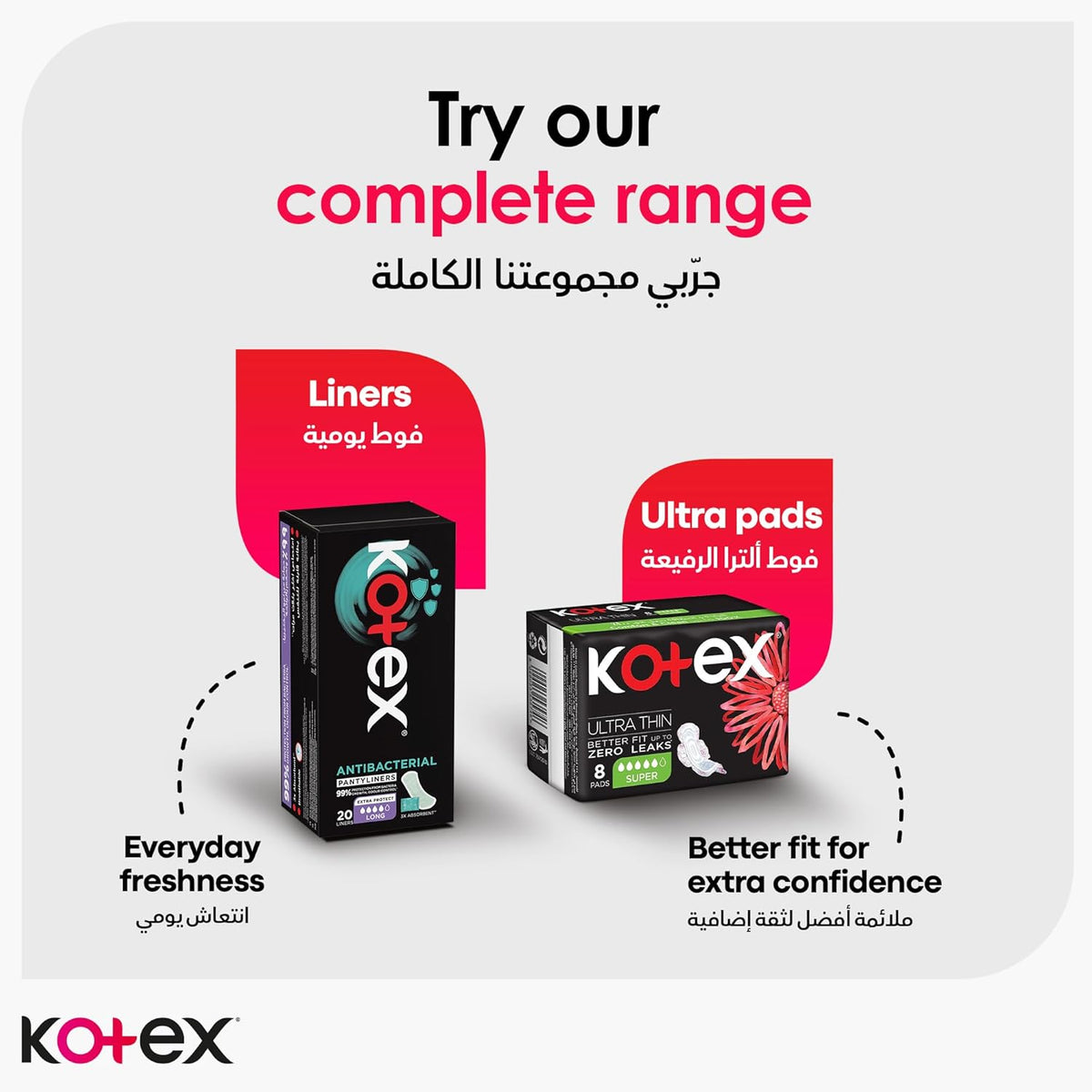 Kotex Sanitary Pads With Wings 60 pads