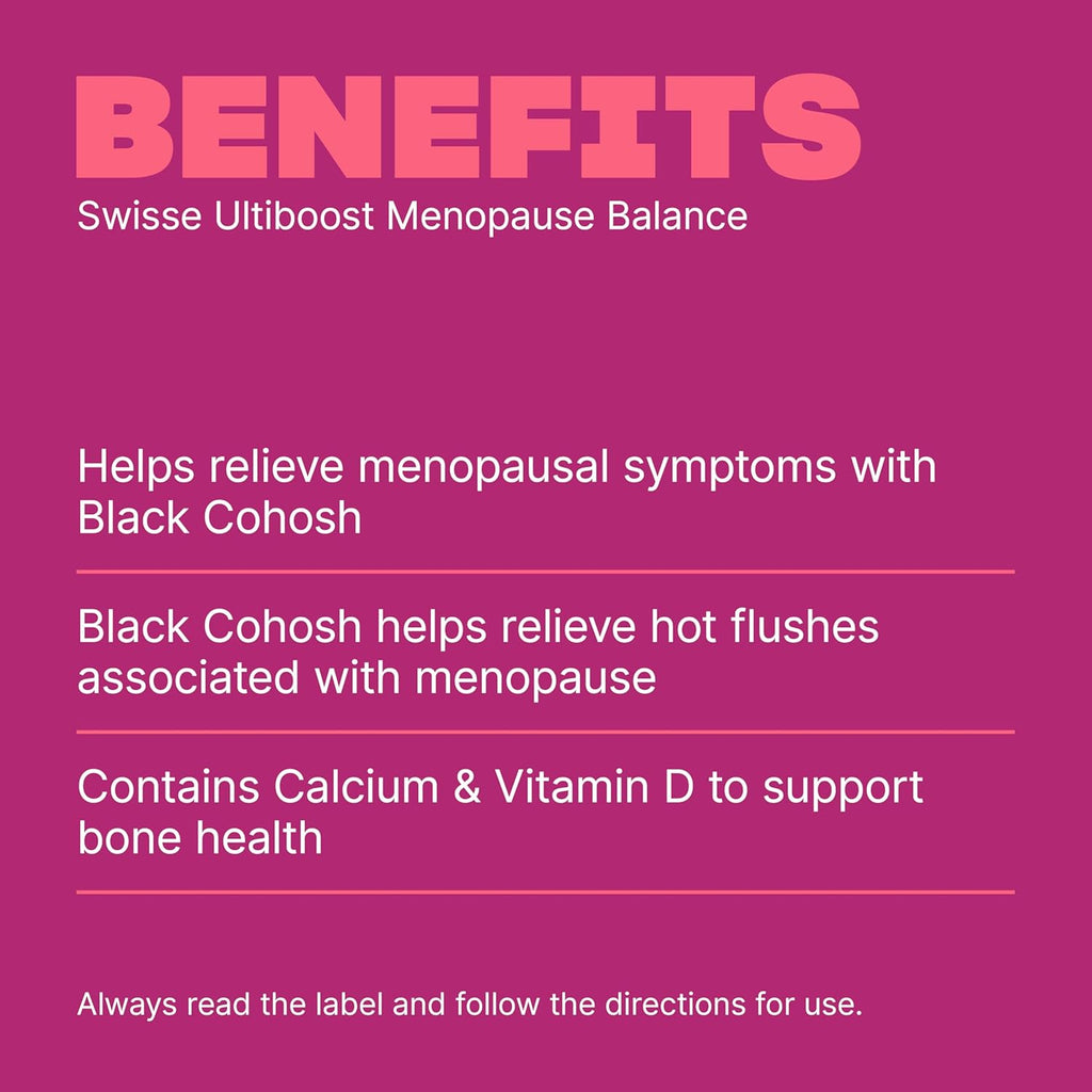 Swisse Ultiboost Menopause Balance - Helps Relieve Symptoms Including Hot Flushes & Night Sweats - 60 Tablets