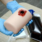 Wound Models for Wound Care, Tourniquet Trainer for Hemorrhage Control, Accurately Simulating Thigh Wound for Educational Classes.
