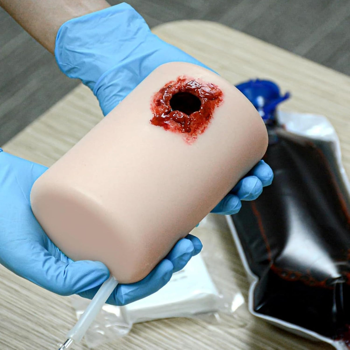 Wound Models for Wound Care, Tourniquet Trainer for Hemorrhage Control, Accurately Simulating Thigh Wound for Educational Classes.