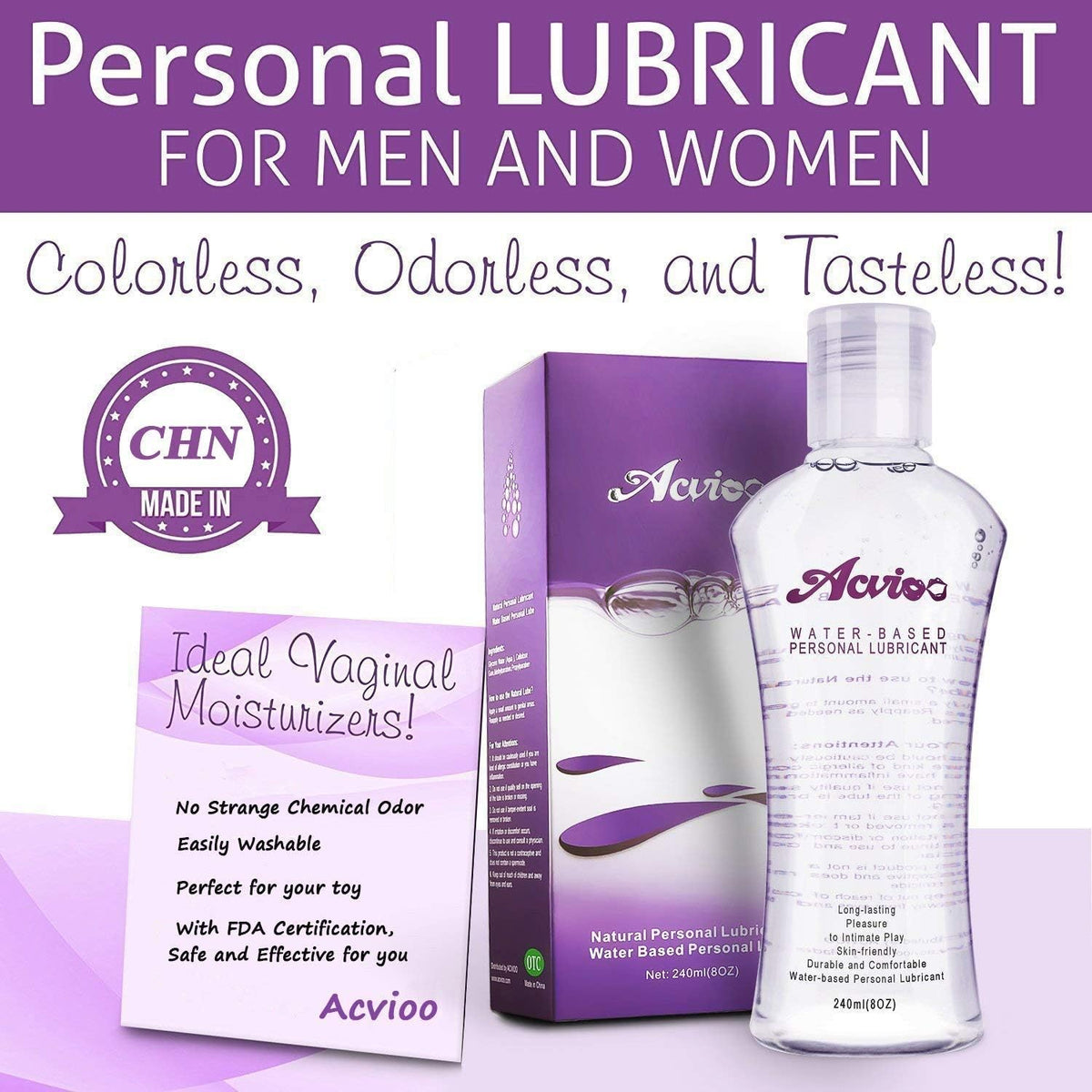 Acvioo Water Based Lubricant Gel Sex Lubricants (240ml)