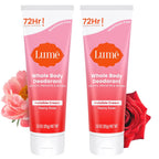 Lume Whole Body Deodorant - Cream Tube - 3 oz, 2 pk (Peony Rose) | 72 Hour Odor Control Aluminum Free Baking Soda Skin Safe deodorant lotion women full body