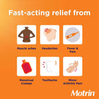 Motrin IB Liquid Gels, 200mg Ibuprofen, 120 Caplets | Pain Reliever, Muscle Aches, Headache, Backache, Toothache, Menstrual Cramps, Minor Arthritis Pain