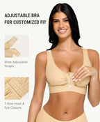 FeelinGirl Post Surgery Compression Bra for Women's Front Closure Bra with Adjustable Straps Wirefree