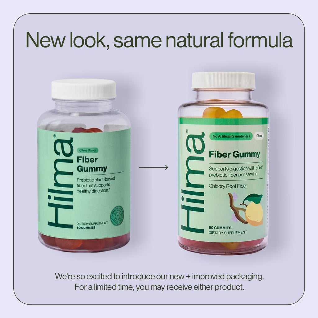 Hilma Prebiotic Fiber Gummies, 60 Count Citrus Flavor