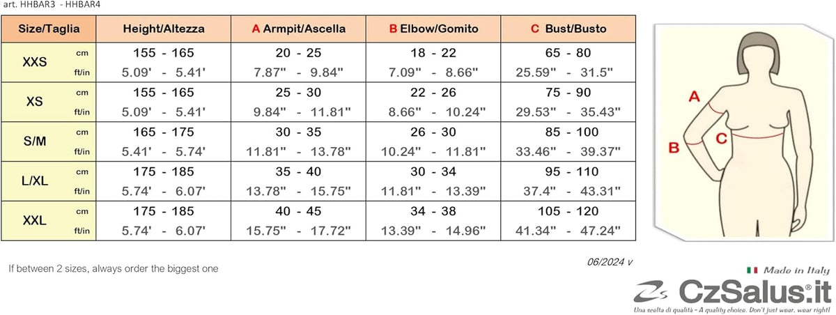 CzSalus Flat Knit High Compression Massaging arms Sleeves for Lipedema, Lymphedema Diseases Big ARMS