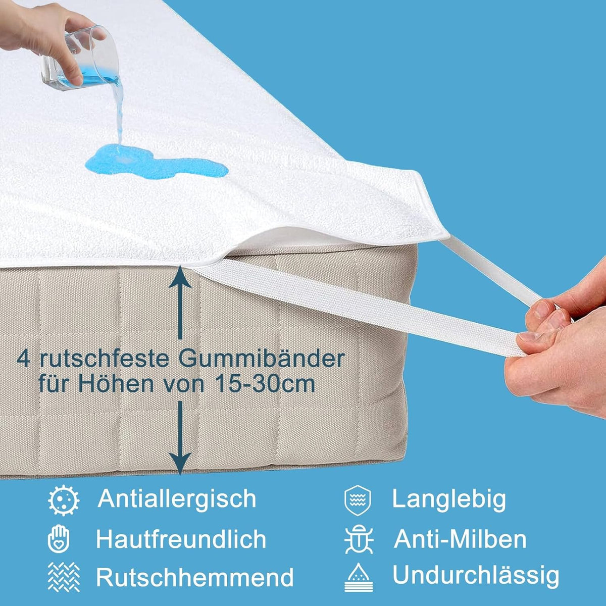Matratzenschoner Bed Protectors Waterproof 200 cm 30 cm