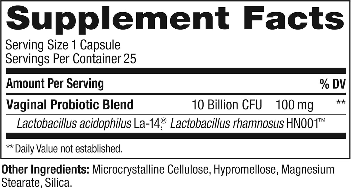 OLLY Happy Hoo-Ha Capsules, Probiotic for Women, Vaginal Health and pH Balance, 10 Billion CFU, Gluten Free - 25 Count