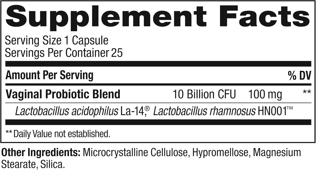 OLLY Happy Hoo-Ha Capsules, Probiotic for Women, Vaginal Health and pH Balance, 10 Billion CFU, Gluten Free - 25 Count
