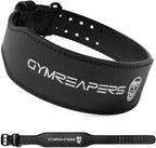 Gymreapers Leather Weightlifting Belt for Bodybuilding, Squatting, Lower Back Support & Back Pain - Real Leather, Adjustable Buckle Sizing - Men Women