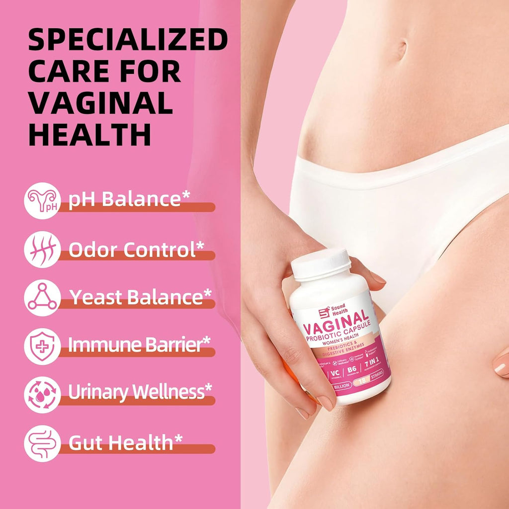 Vaginal Probiotics for Women, 60 Billion CFU with Akkermansia Probiotics and Prebiotics Supplement for Vaginigal Health, pH Balance, Moisture, Odor Control, Non-GMO, Third-Party Tested